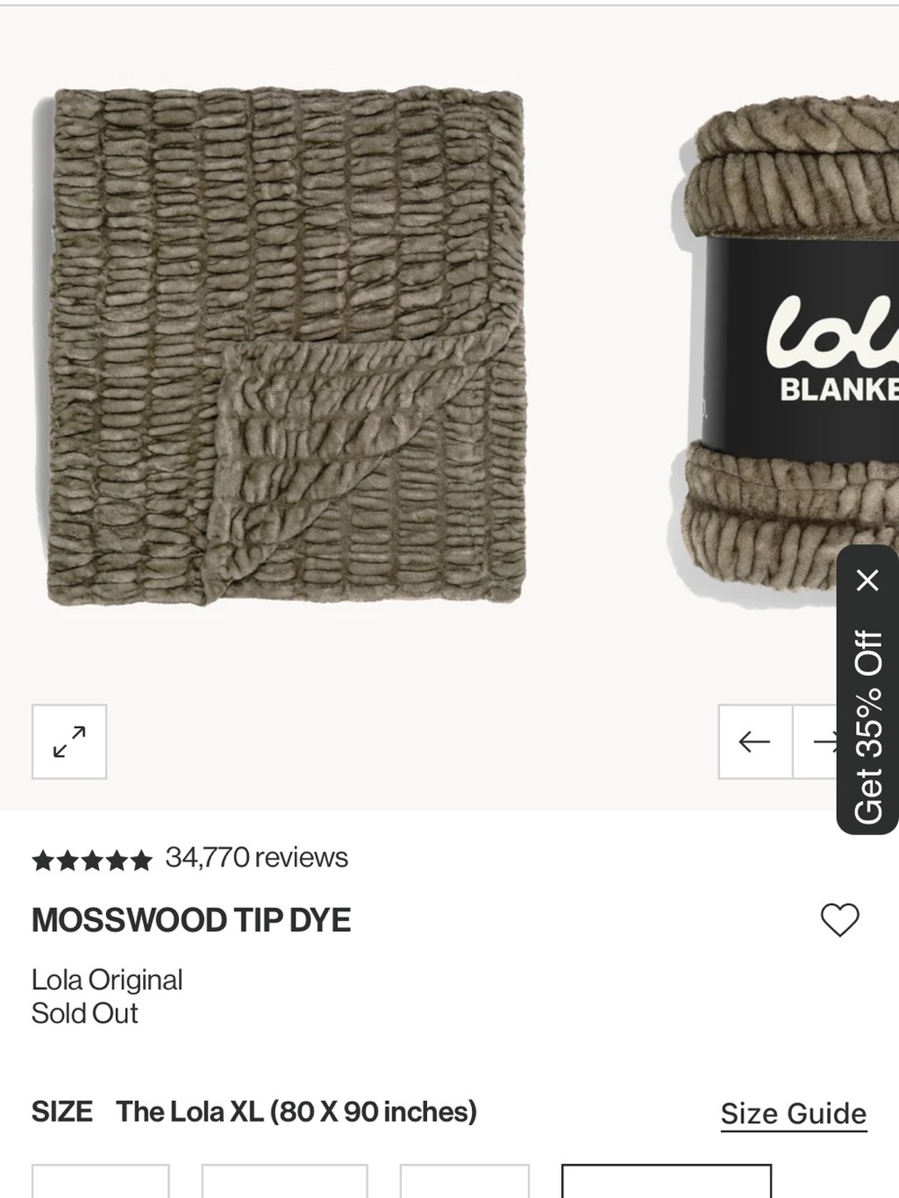 The LOLA XL Mosswood Green Plush Knit Throw